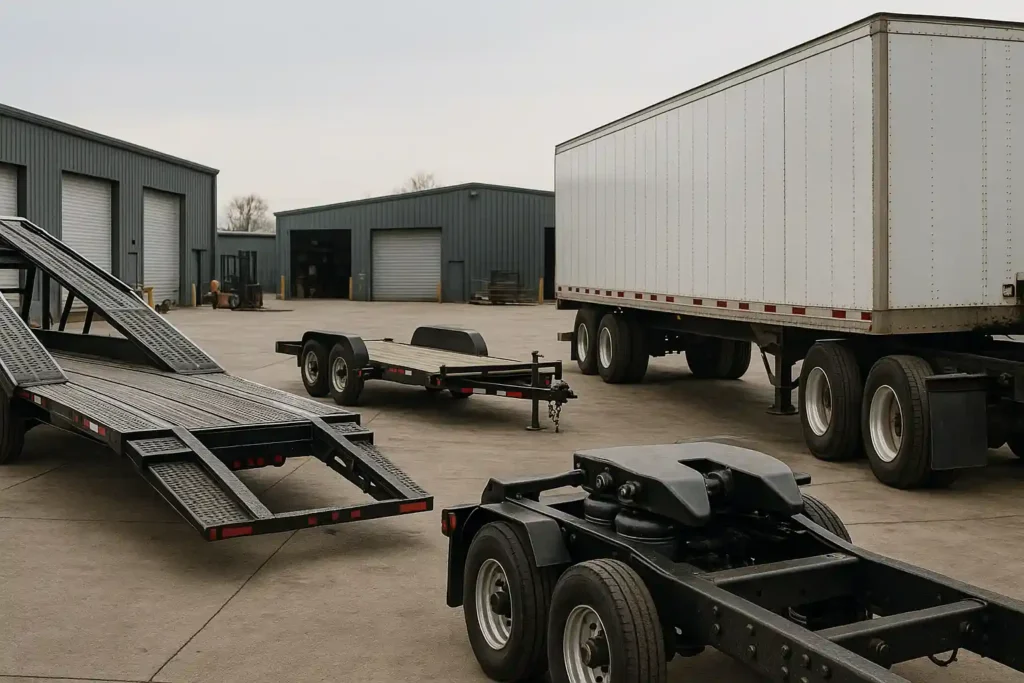 LTL trailer types including car hauler and equipment trailer
