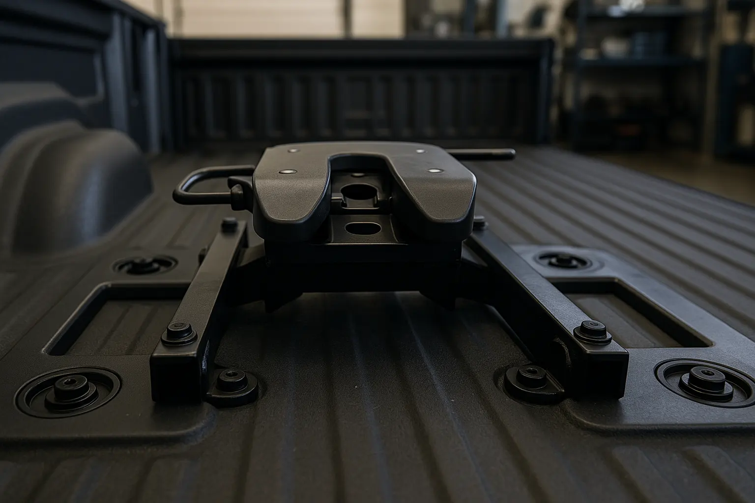 OEM puck system for 5th wheel hitch installation